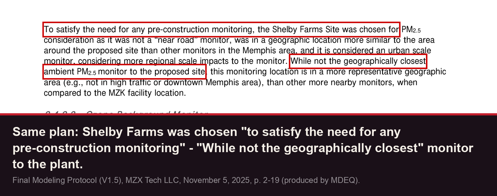 Shelby Farms, not the closest monitor